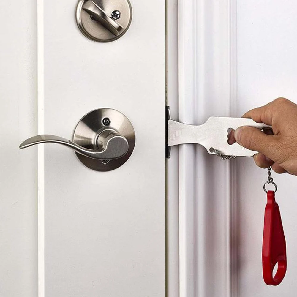 

Portable Hotel Door Lock Locks Additional Safety Door Lockdown Lock Inside Security Device Supplies for Travel Home School