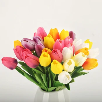 

10PCS Tulip Artificial Flower Wedding Decoration Flower Home Decoration Flower Simulation Plant Feel Tulip