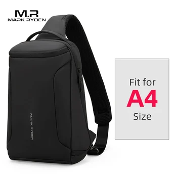 

Mark Ryden Men Crossbody Bag Business Fits 12 inch laptop Shoulder Messenger Bags Leisure Male Waterproof USB Charging Sling bag