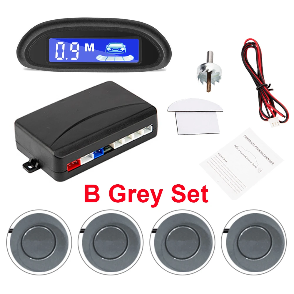 Parking Sensor 4 sensores LED detector display sensor de estacionamento  automático backup de carro radiolocalizador sistema de monitoramento alarme