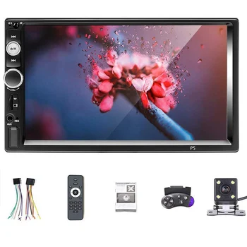 

2 Din Car Stereo 7 Inch HD Contact Sn MP5 Player Bluetooth FM Radio Support IOS/Android Phone Mirror Link with AUX/Dual USB/