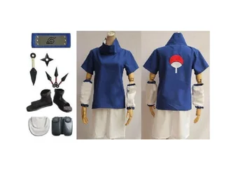 

Naruto Uchiha Sasuke 2nd cosplay costume Shoes Props Whole Set