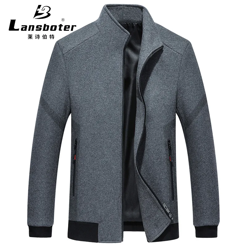 

2019 Autumn New Style Men Woolen Jacket Versitile Fashion Young And Middle-aged Stand Collar Casual Knitted Woolen Jacket