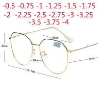Metal Irregular Polygon Myopia Eyeglasses Women Men Prescription Spectacles Eyewear -0.5 -0.75 -1 -1.25 -1.5 -2 -2.5 -3 -3.5 -4 1