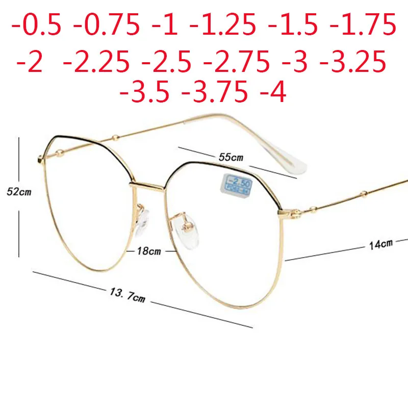 Tanio Metalowe nieregularne wielokąta okulary dla krótkowzrocznych kobiet mężczyzn okulary