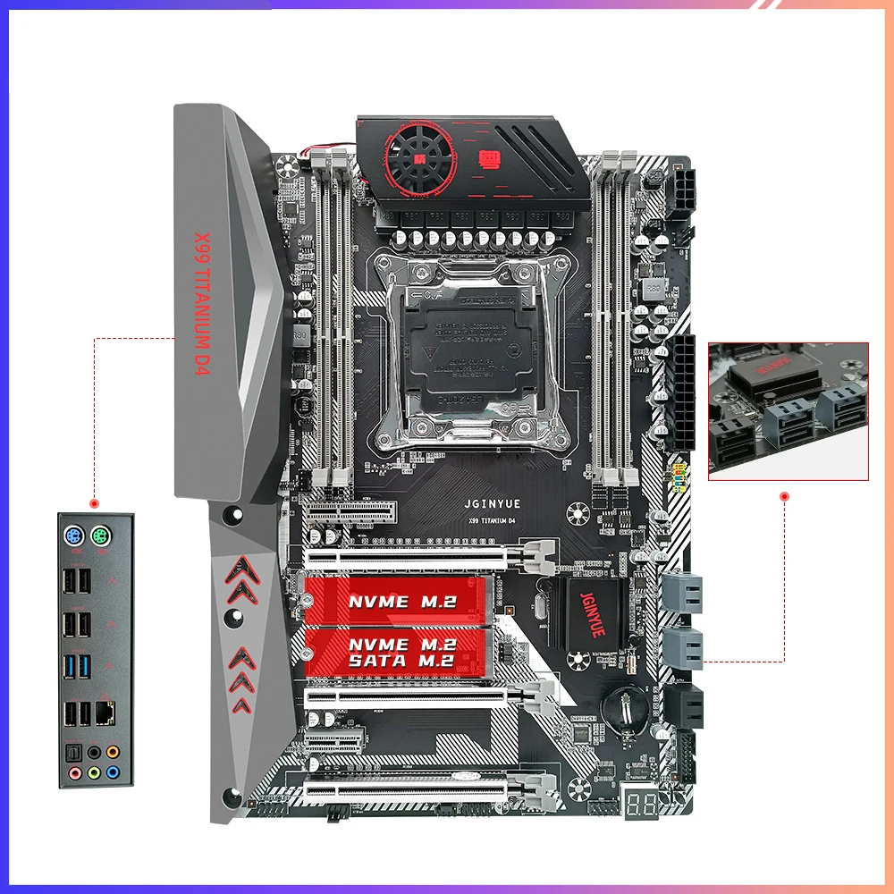 Материнская плата JGINYUE X99 с поддержкой LGA 2011-3 процессор Intel E5 V3 и V4 ОЗУ DDR4