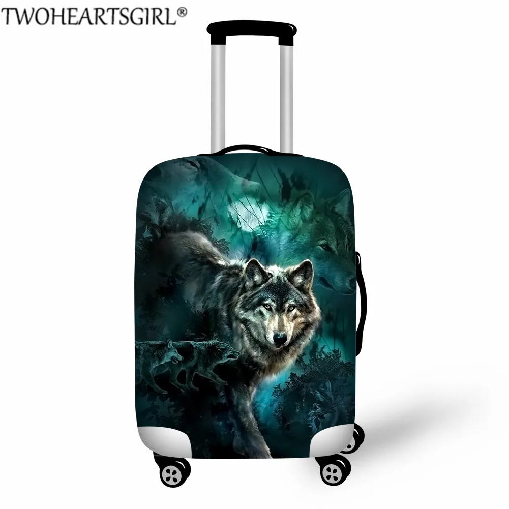 TWOHEARTSGIRL волк дорожные Чемодан Защитная крышка для 18-32 дюймов чемодан на колесиках Водонепроницаемый эластичные чемоданы пылезащитные чехлы - Цвет: Z5330