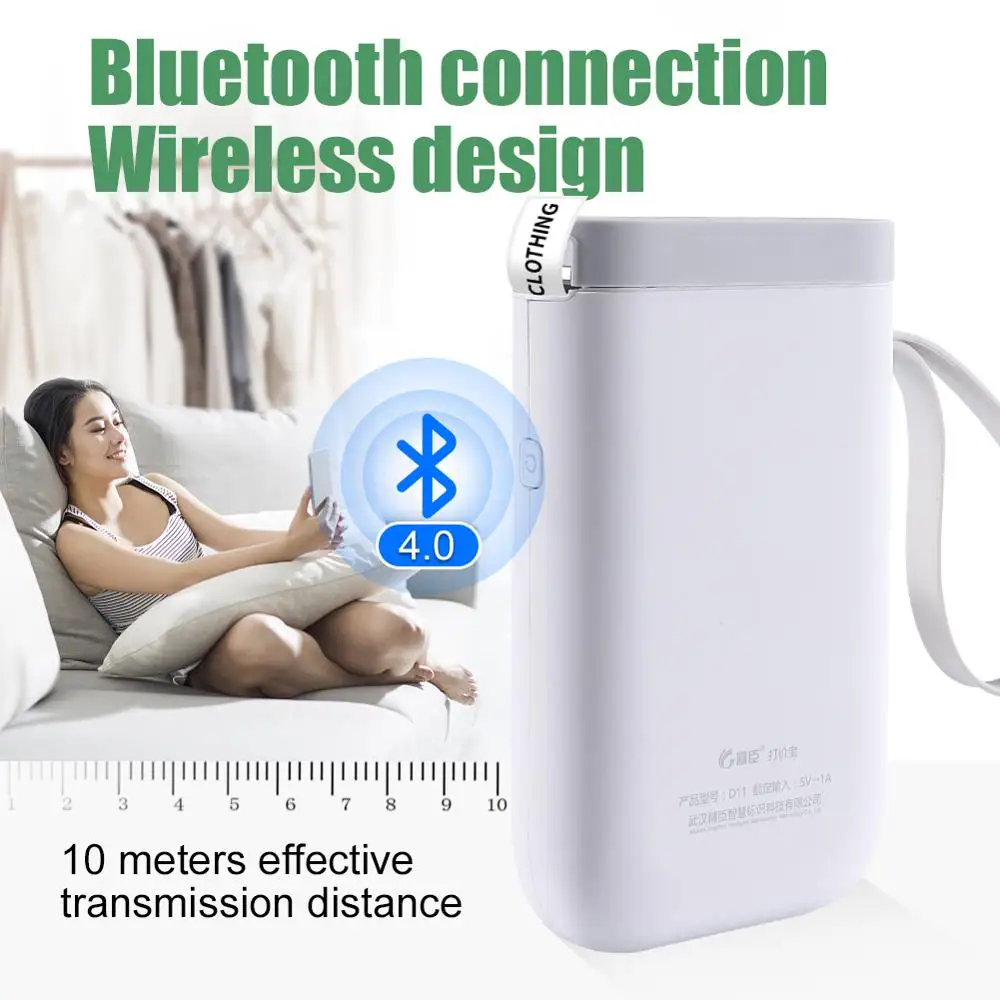 NiiMbot D11 портативный мини принтер для этикеток с Bluetooth термопринтер розничная