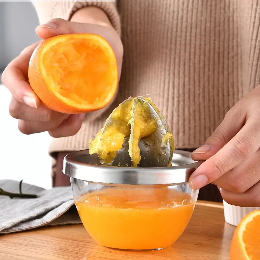 

Portable Stainless Steel Fruits Orange Lemon Non-slip Squeezer Manual Juicer Kitchen Tool