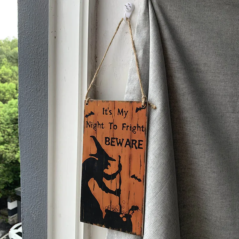 Halloween Handicraft Halloween Witch Bat Hat Phantom Festival Carnival Decoration Board Hanging Board Tips