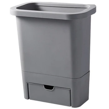 

12L Kitchen Trash Can for Cabinet Door Trash Bin Plastic Waste Bin with Garbage Bag Storage Box Kitchen Compost Caddy