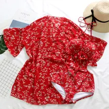 Женский купальник с принтом пуш-ап, купальный костюм, летний сексуальный купальник, женский купальный костюм