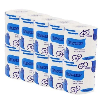 

10 Rolls of Soft Toilet Paper Roll Paper Foreign Trade Toilet Paper Toilet Paper (core Paper, 3 Layers) Home Bathroom Kitchen