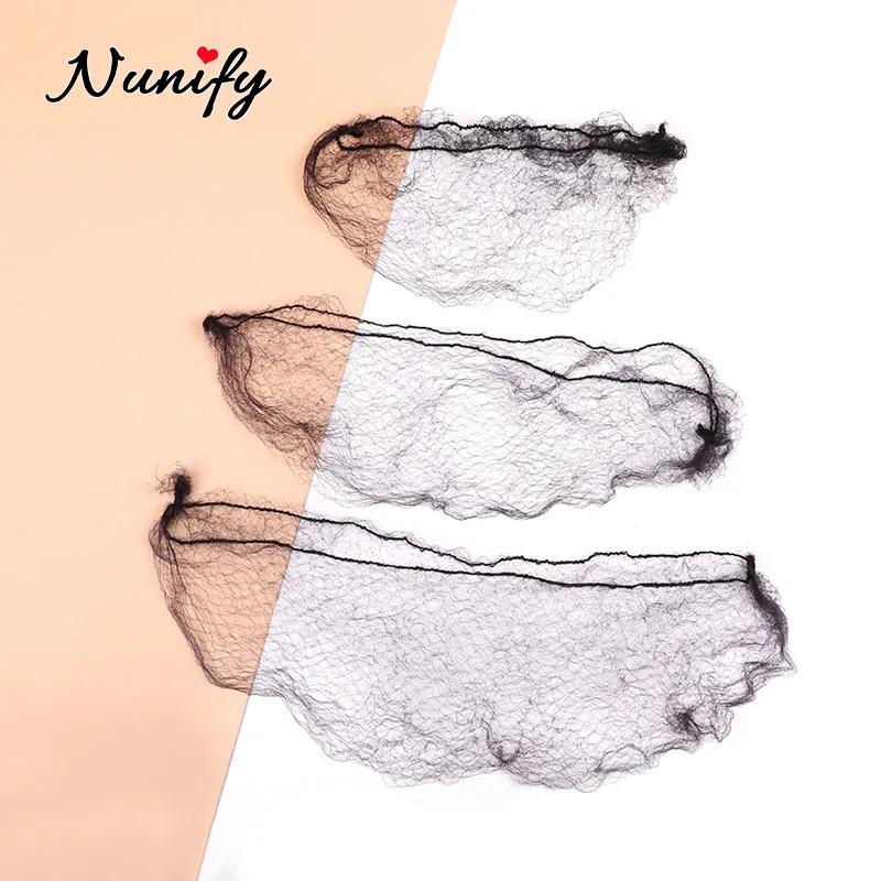 Nunify-100 피스 헤어넷 7Mm 나일론 헤어 네트, 보이지 않는 일회용 헤어 네트, 긴 36 인치 가발 네트, 헤어 번 커버 네트, 도매 