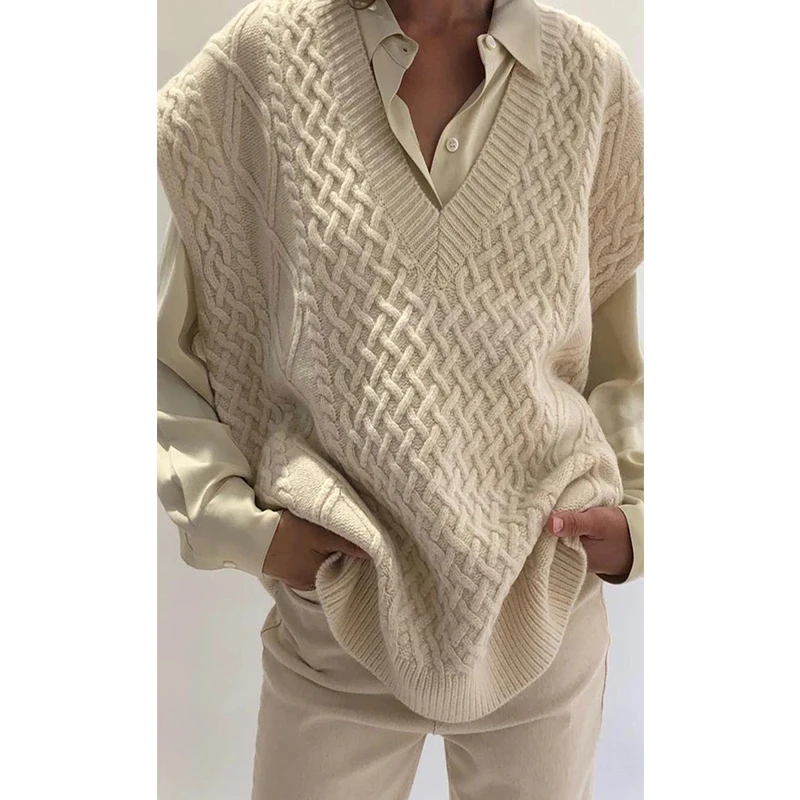 V-neck Knitted Sweater-0