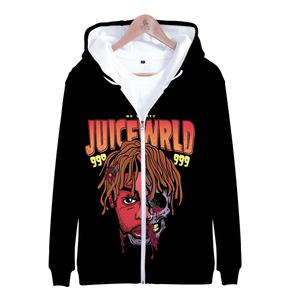 Новая мода Juice Wrld 3D толстовки на молнии толстовки для мужчин/женщин Повседневная Уличная 3D принт Juice Wrld хип Хо Толстовка крутые пальто