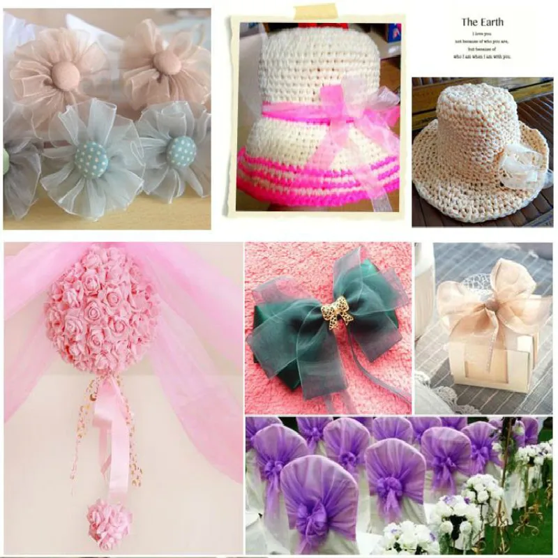 Organza Ribbon Roll - Vibrant Colors for Gift Wrapping and Decorations, 45 Meters