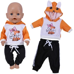 43cm Doll Outfit 17 Inch Baby Born Cute Animals Doll Suit Fashion Cartoon Fox Clothes Fit For Bjd 1/4 Doll Baby Birthday Gift