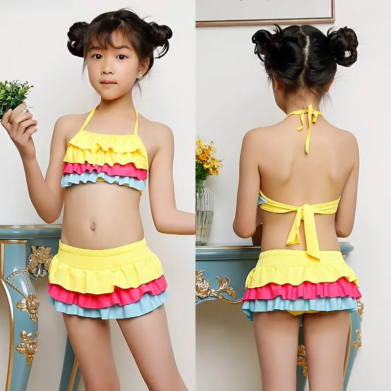 

Girl'S Swimsuit Split Type Cute Children Sun-resistant Boxer Swim Bathing Suit Big Boy Baby Korean-style Princess Dress-Swimwear
