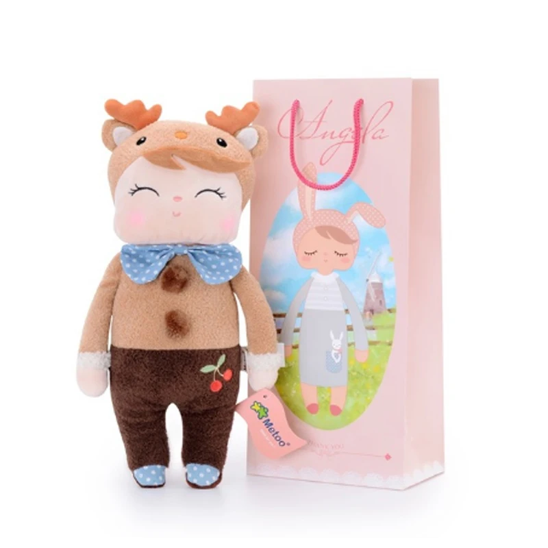 В штучной упаковке кукла Metoo Мягкие игрушки Плюшевые животные Дети для девочек Дети Мальчики Kawaii детские плюшевые игрушки мультфильм Анжела кролик, мягкие игрушки - Цвет: Коричневый