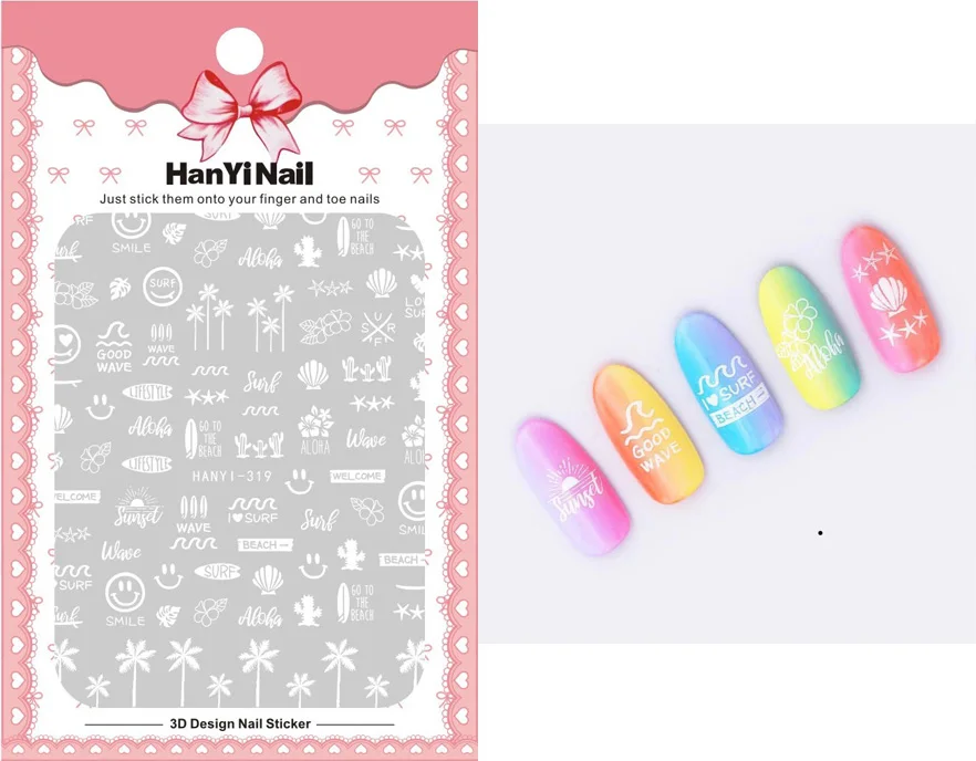 

Fashion Patterns! Nails Art Manicure Back Glue Decal Decorations Design Nail Sticker For Nails Tips Beauty