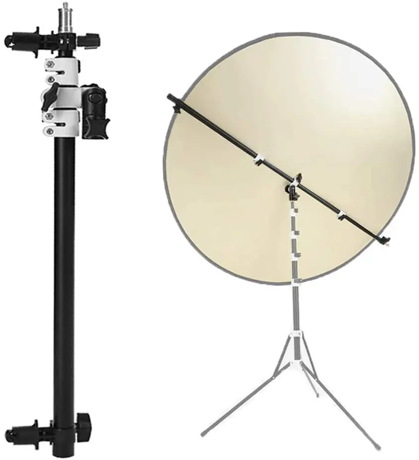 Photography Reflector Reflector Holder Clip Holder Bracket Swivel Head Reflector Disc Arm Support Telescopic Boom Arm Top Light Sandbag for Speedlite Mini Flash Strobe