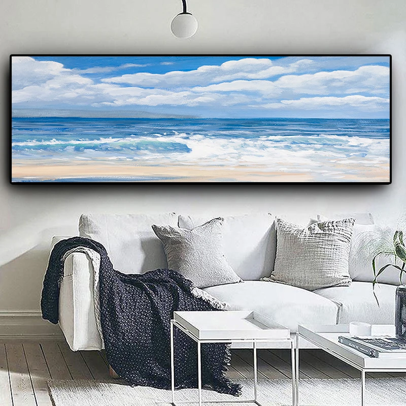 ocean and beach nature canvas print framed picture wall art sea Abstract sky 