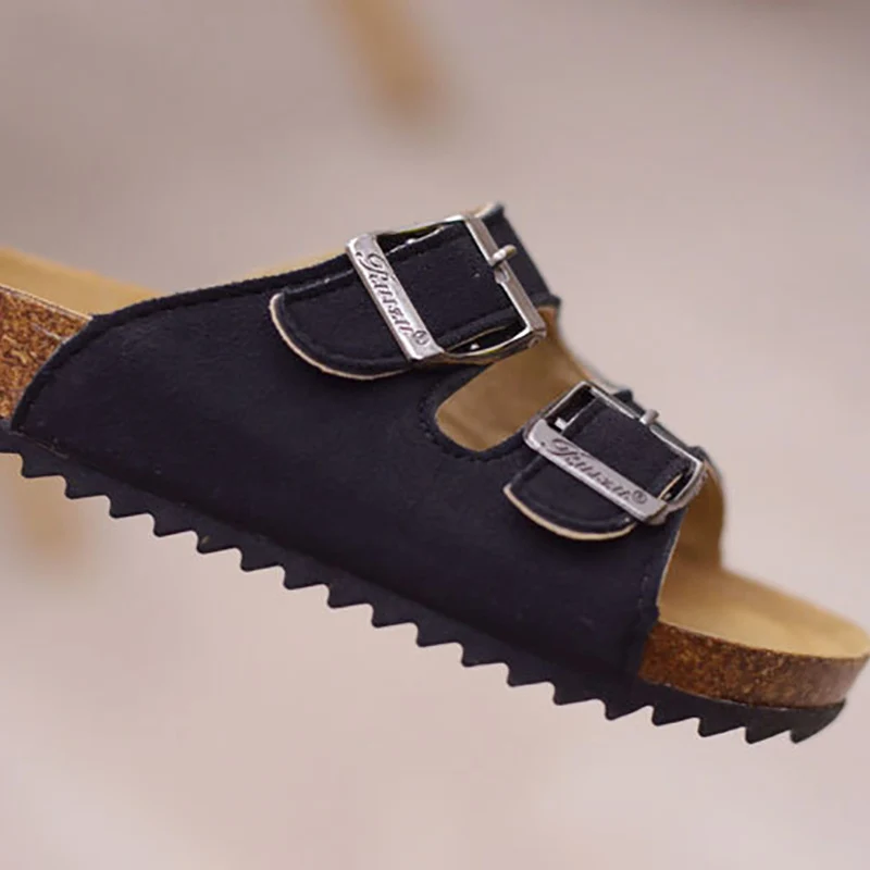 ULKNN Children Cork Slippers Fashion Summer Sandals Kids Shoes Slip On Child Boys Girls Sandals