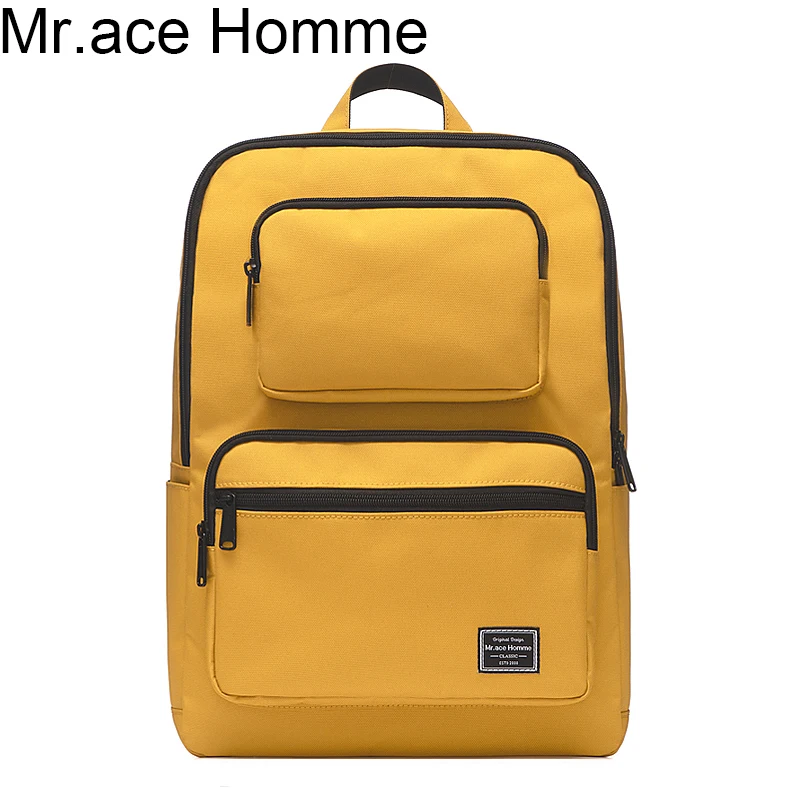 Mr.ace Homme брендовый 14 дюймовый желтый рюкзак для ноутбука Женский