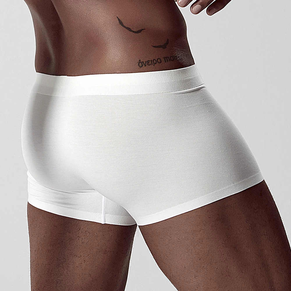 ADANNU Brand Men Underwear Boxer Modal Breathable Comfortable Underpants Male Panties Cueca Tanga Men Boxers Shorts Calzoncillo - Цвет: AD308-white