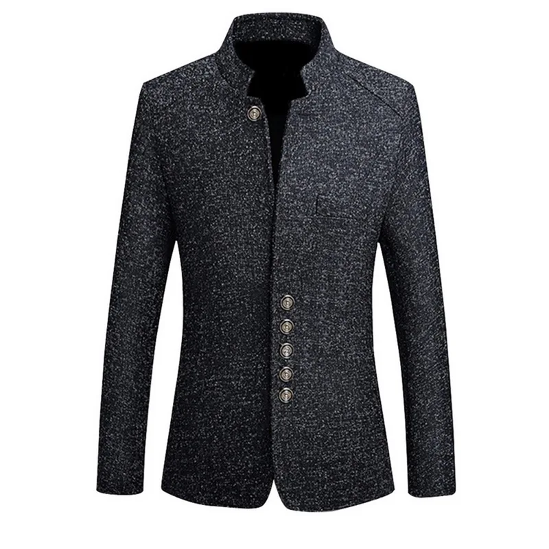 WENYUJH Chinese Style Business Casual Stand Men Jacket 2019 Autumn New Collar Male Blazer Slim Mens Blazer Jacket Plus Size 5XL WENYUJH Chinese Style Business Casual Stand Men Jacket 2019 Autumn New Collar Male Blazer Slim Mens Blazer Jacket Plus Size 5XL