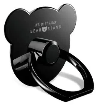 Горячая Универсальный мобильный телефон кольцо-держатель на палец подставка поддержка 360 градусов металлический медведь держатель телефона для iPhone X XS 8 7 6 6S Pad - Цвет: Electroplate black