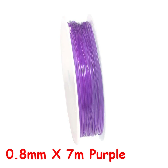 100M Plastic Crystal DIY Beading Stretch Cords Elastic Line Jewelry Making Supply Wire String jeweleri thread String Thread 0.8mm X 7m Purple