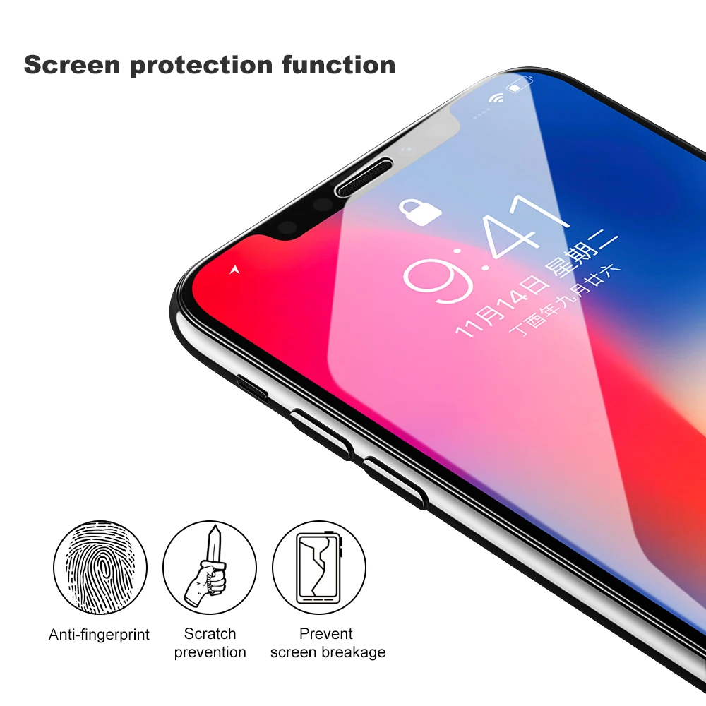 3PCS Full Cover Protective Glass Screen Protector For iPhone X XS Max XR 7 Plus 8 6 6S Tempered Glass Protection ScreenProtector