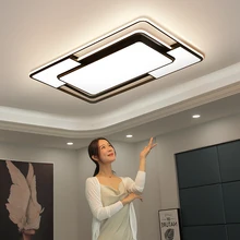 Modern LED Ceiling Lights Black Dimmable With Remote Square Rectangle Lighting Led Ceiling Lamps for Living Room Bedroom Kitchen