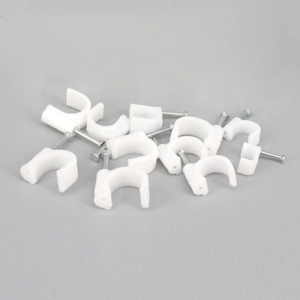 200PCS Cable Tacks Nail In Clamps Cable Straps Wire Staples Round Cord
