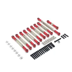 MN modèle 1/12 D90 D91 D96 MN99S, accessoires de mise à niveau en métal de voiture RC, 8 tiges de cravate réglables et deux tiges de direction multicolores 