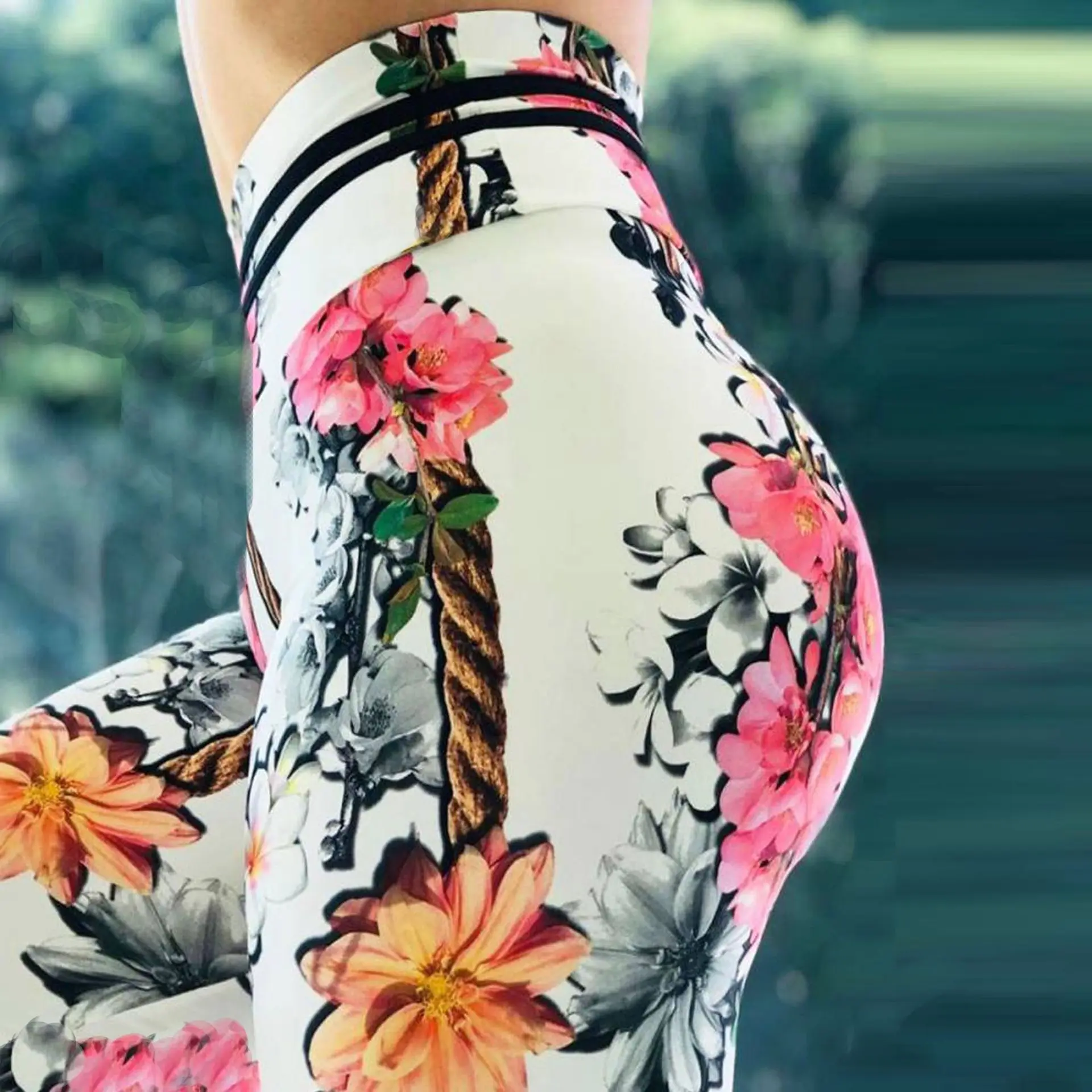 

3D Floral red yellow fitness leggings women's sexy leggins modis legging plus size legins high waist gymshark push up Gym pants