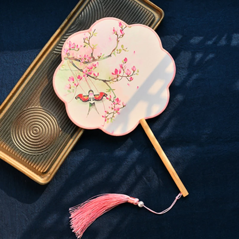 Circular Circular Fan for Women, Classical Round Hand Fan, Ancient Hanfu Chinese Clothing, Cheongsam, Female Dance Accessory