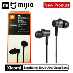 2019 новые наушники xiaomi mi Piston In-Ear с проводным управлением mi c для мобильного телефона xiaomi наушники гарнитура ультра-глубокий бас подарок