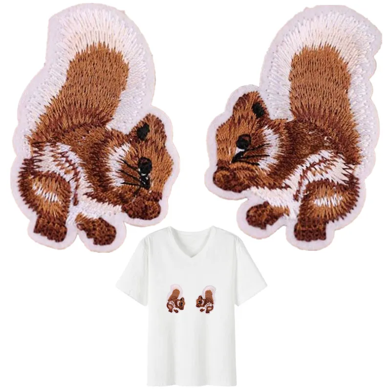 Нашивки для одежды аксессуары милые животные аппликация белка вышивка Железная