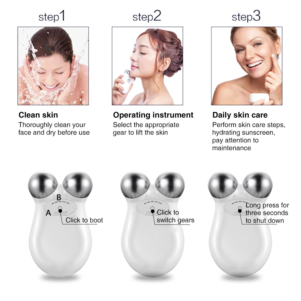 Portable Lifting Face Massage Device Facial Wrinkle Remover USB Charging Rejuvenation Roller Micro-current Beauty Massager