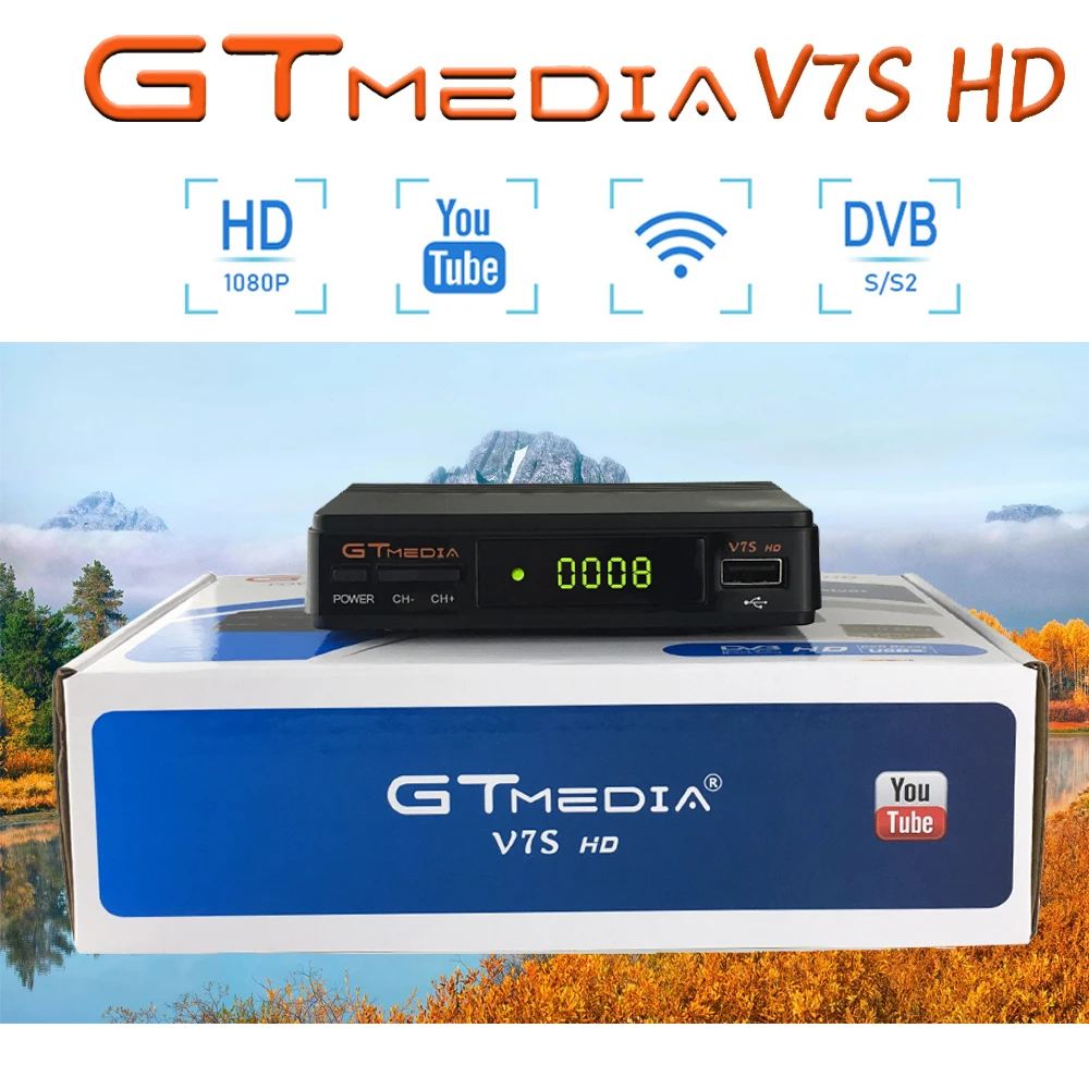 

GTMEDIA V7 PLUS Set Top Box with free Cccam Clines for 1 year Spain Europe DVB/S2 Receptor H.265 Satellite Receiver freesat V7S