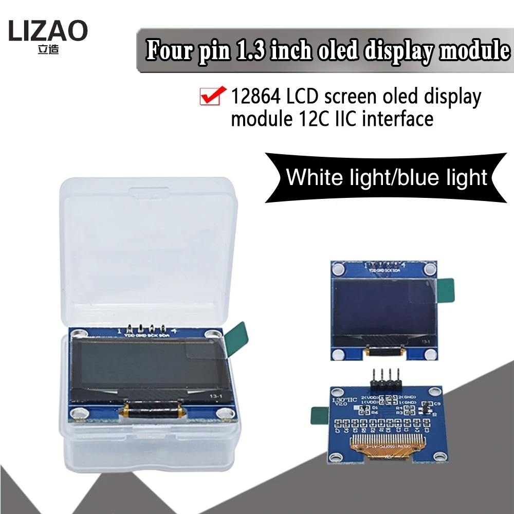1 3 inch oled iic serial white blue oled display module 128x64 i2c