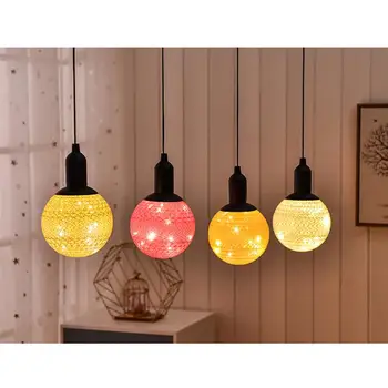 

4Pcs Vintage Chandelier Night Lights LED Lights Cotton Ball Drawstring Delicate Stylish Night Lights without Battery