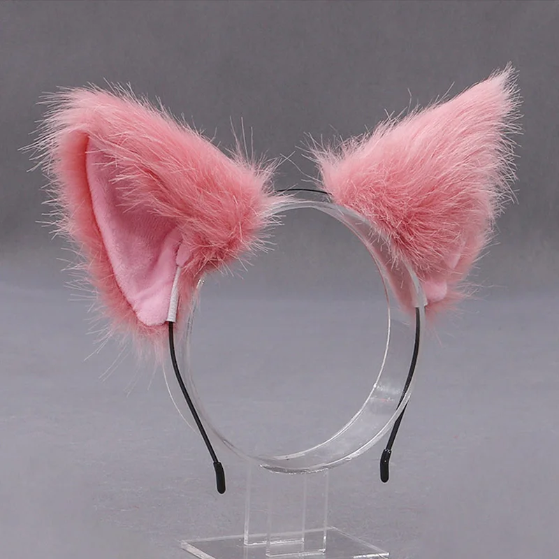 Cartoon Cat Ears Hairband Headwear Fur Ear Cat Cosplay Head Band Hair Accessories For Women Girls Kid Party Christmas Headband
