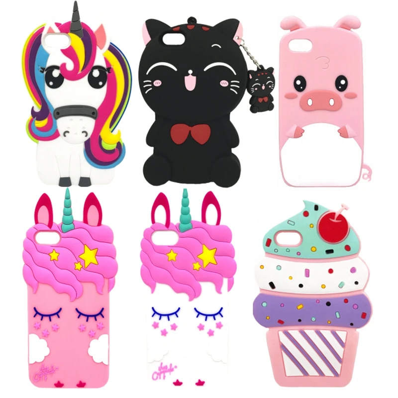 Phone Cases For iPhone 5 S 5S Coque Case Silicon 3D Cute Cartoon Shell For iPhone5 Back Cover For iPhone 5se Case Capinha Para