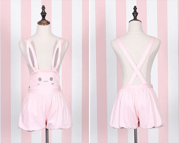 Pink Kawaii Overalls Girl Summer Rompers Cute Bunny Lantern Shorts Lolita Palysuit Cute Rabbit Japanese Suspender Strap Jumpsuit Pink Kawaii Overalls Girl Summer Rompers Cute Bunny Lantern Shorts Lolita Palysuit Cute Rabbit Japanese Suspender Strap Jumpsuit