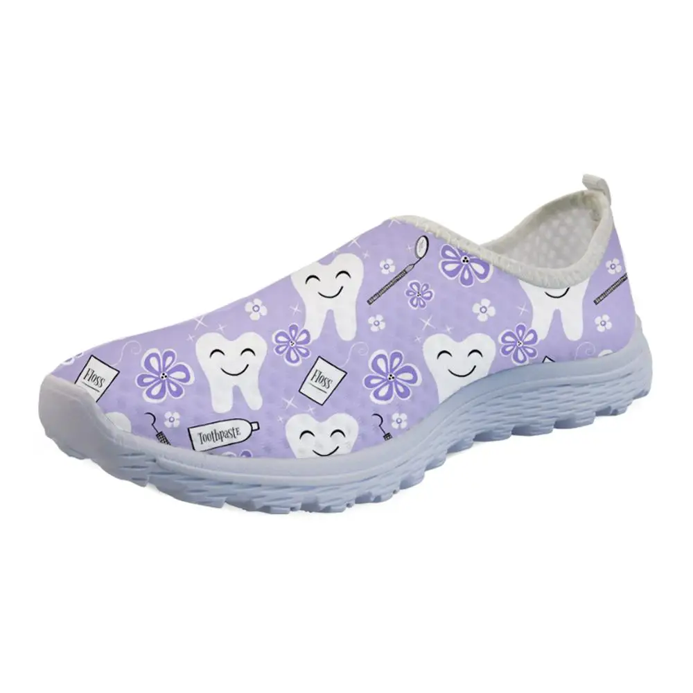 FORUDESIGNS/Dentista zapatos mujer Повседневное кроссовки Туфли без каблуков Для женщин мультфильм стоматолог черный женский, сетчатый легкая женская обувь; лето - Цвет: HM10123AA