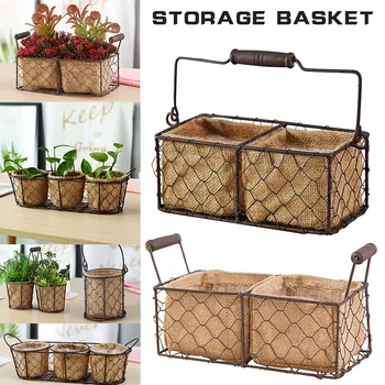 

Vintage Wire Baskets for Storage Removable Fabric Liner Wire Storage Basket with Removable Liner _WK